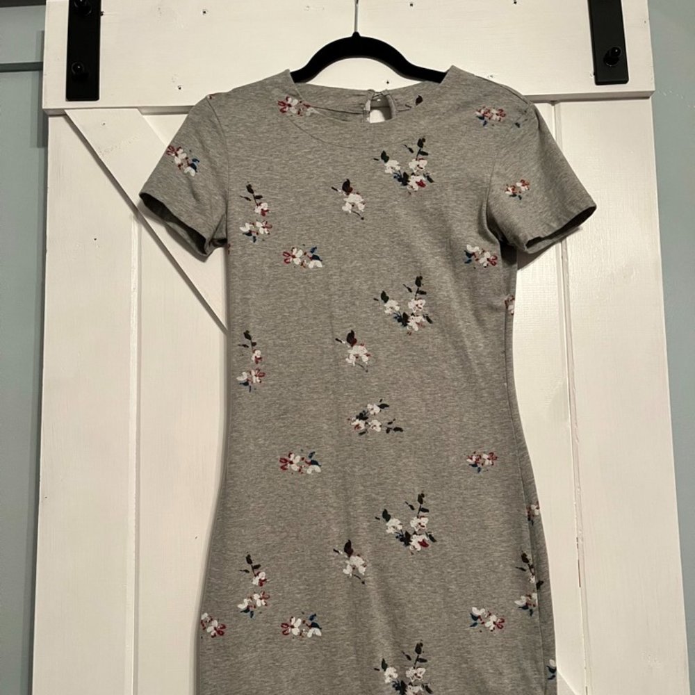 French Connection Size 6/Small Short Sleeve Cotton T-Shirt Keyhole Dress